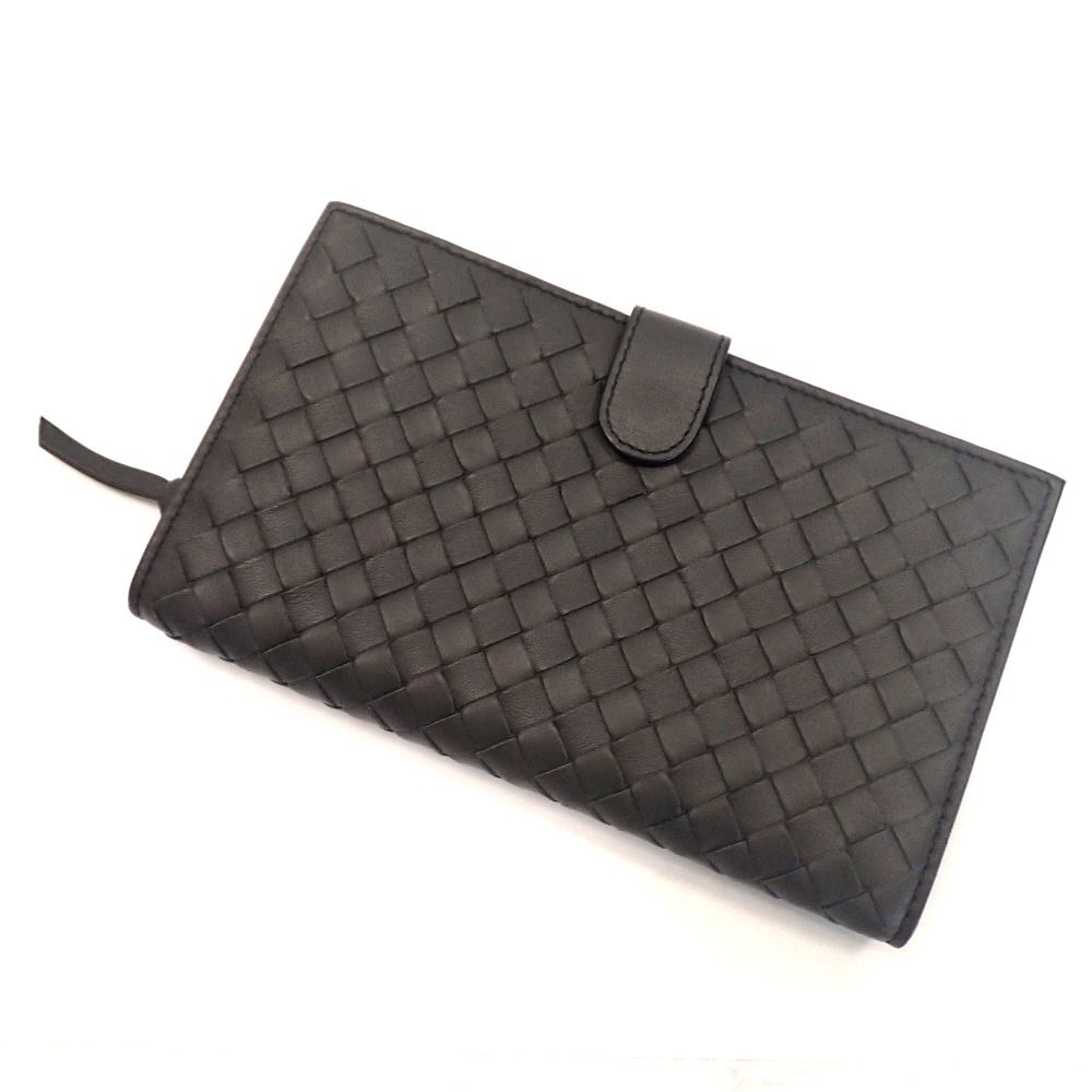 Th507111 ボッテガヴェネタ 二つ折り長財布 イントレチャート 114074 本革 グレー系 メンズ BOTTEGAVENETA
