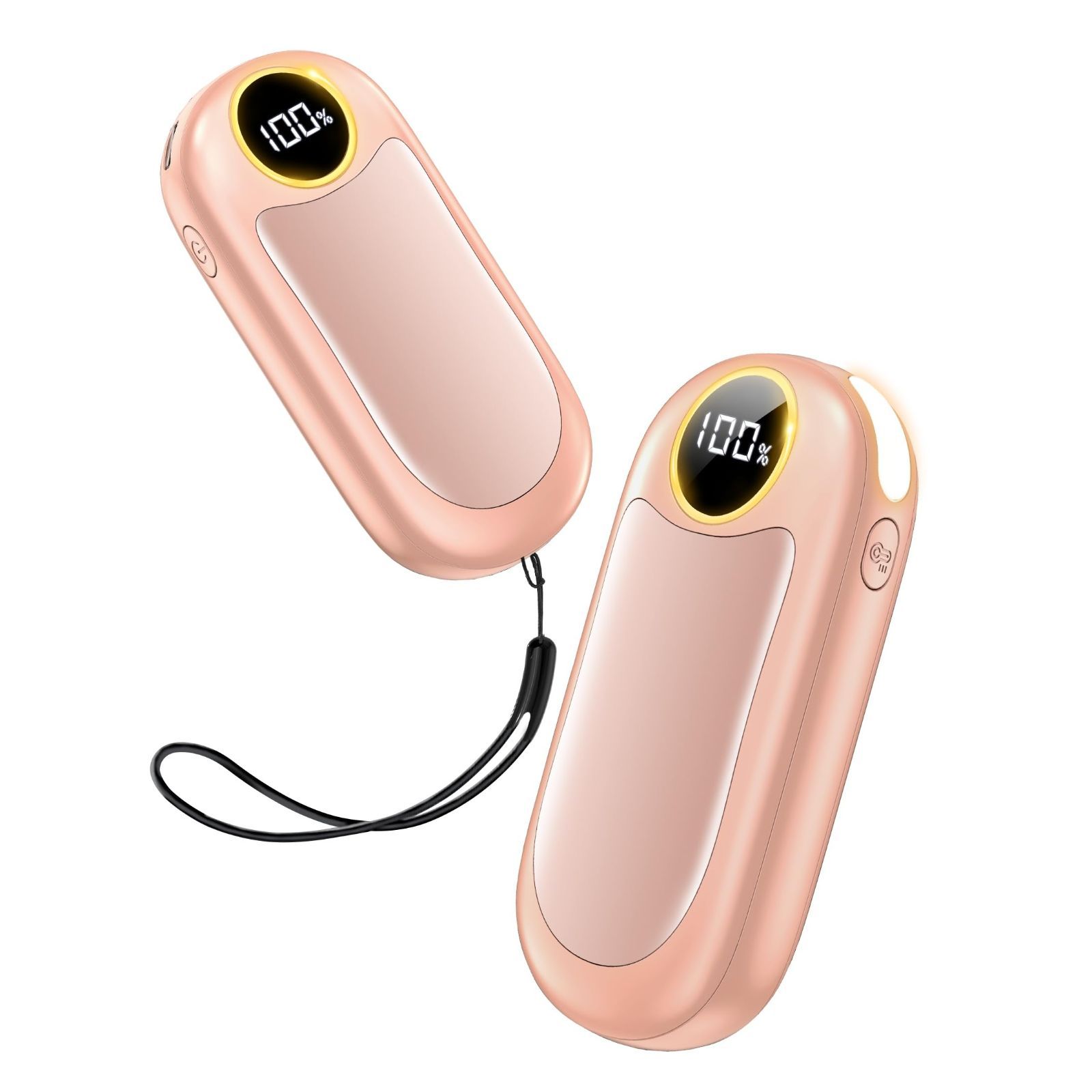 U UZOPI 充電式カイロ 2個セット 1台2役 電気カイロ 電子かいろ 最大40時間連続使用 LEDライト 片面加熱 両面加熱 4階段温度調節 2s急速発熱 LEDデジタル表示 繰り返し使える USB充電式 かいろ プレゼント 軽量 通勤 通学