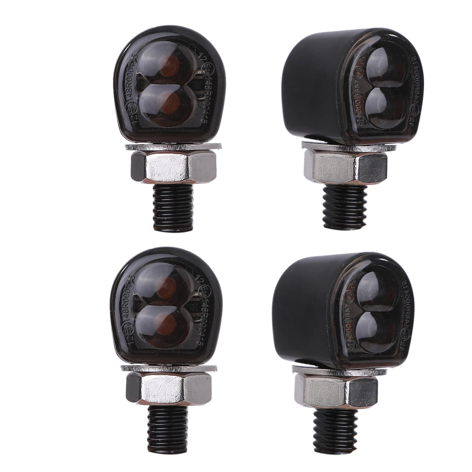4個_ブラック ピュアシーク LED バイク ウィンカー 2個 4個 セット 小型 ミニ オートバイ 2W M8 バルブ 12V カスタム 改造 (ブラック, 4個)