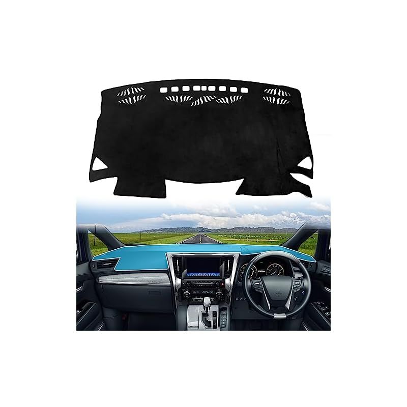 Totinkle ダッシュボードマット 2015-2019 トヨタ アルファード ヴェルファイア 30 シリーズ 前期後期 ALPHARD VELLFIRE 30 アクセサリーに対応 アップグレードされたスエード ダッシュボード サンパッ