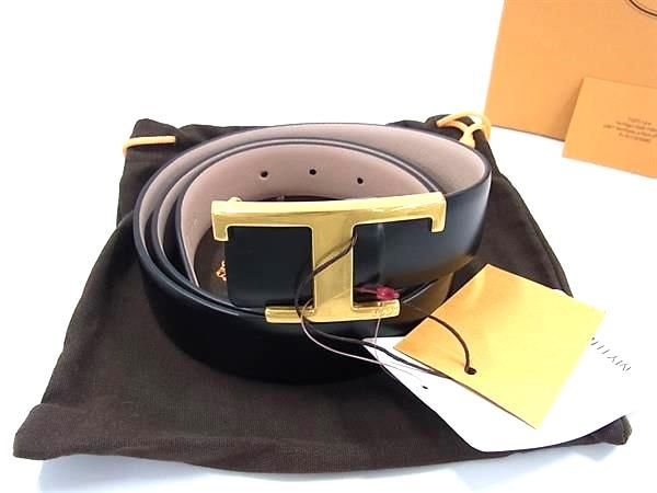 TODS トッズ レザー ゴールド金具 ベルト 表記サイズ 95 レディース ブラック系 FJ5642