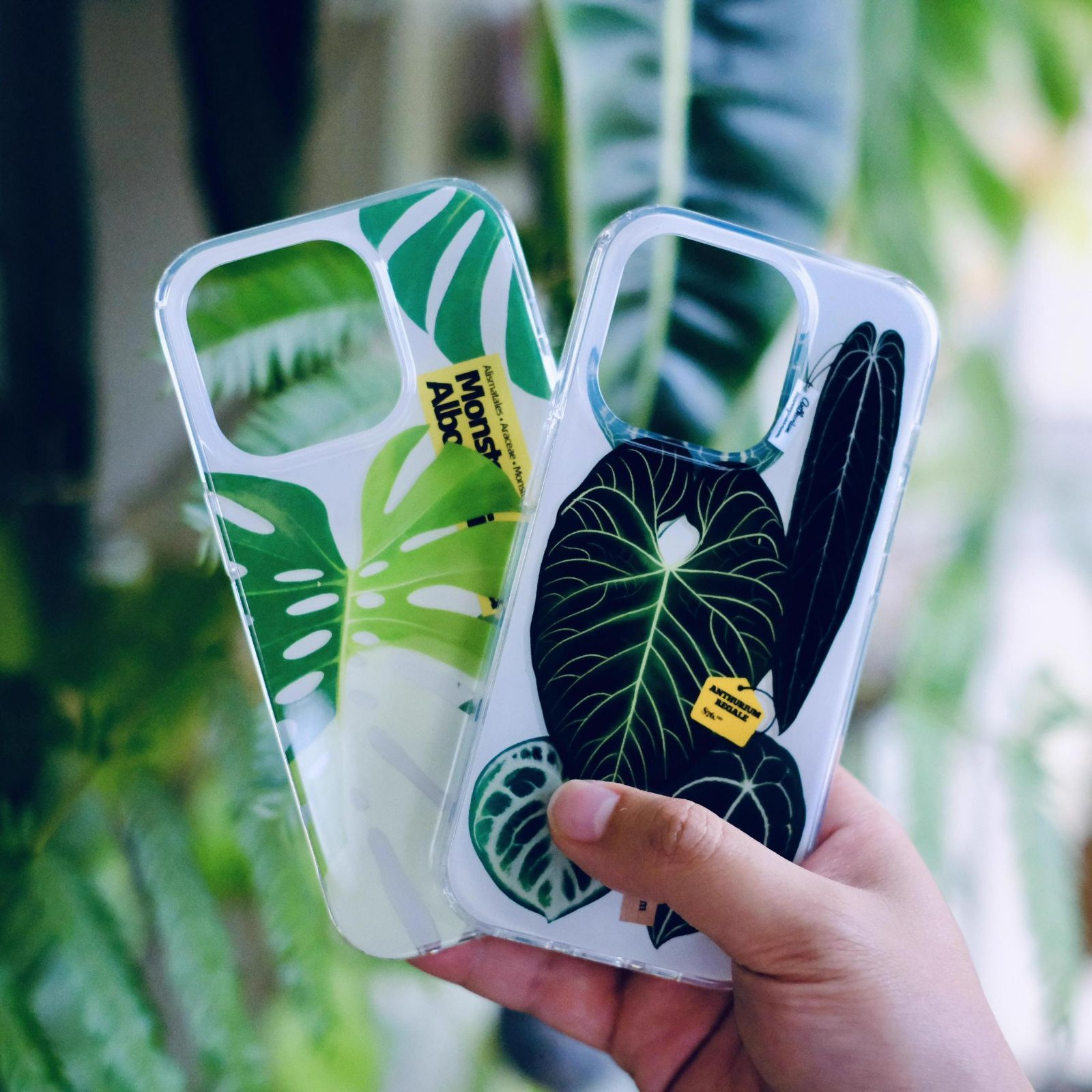 【ホワイトバージョン】熱帯植物 iphone スマホケース  観葉植物 希少 インテリア プレゼント 海外 おすすめ 人気 デザイン