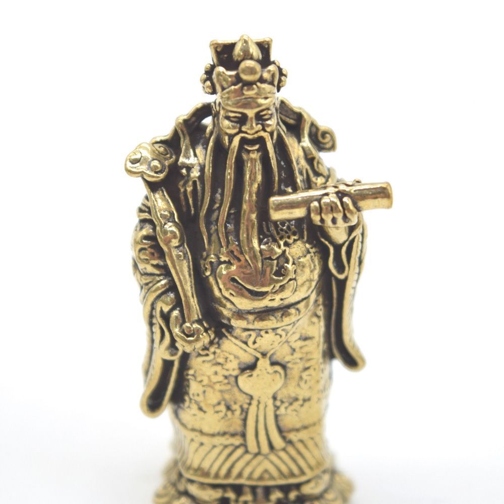 中国　三神福録寿　桃仙人　樹脂製細密技巧架台付置物・縁起物　三神セット 福禄寿 置物 金属製 アジアの神様 三体セット 5.5cm 中国 三