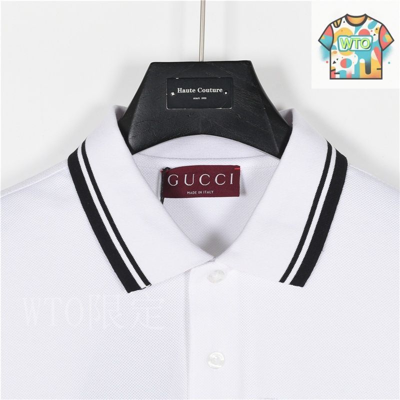 GUCCI 刺繍デザイン ポロシャツ 超希少 OLD GUCCI GGアイコン刺繍入り ポロシャツ ネイビー