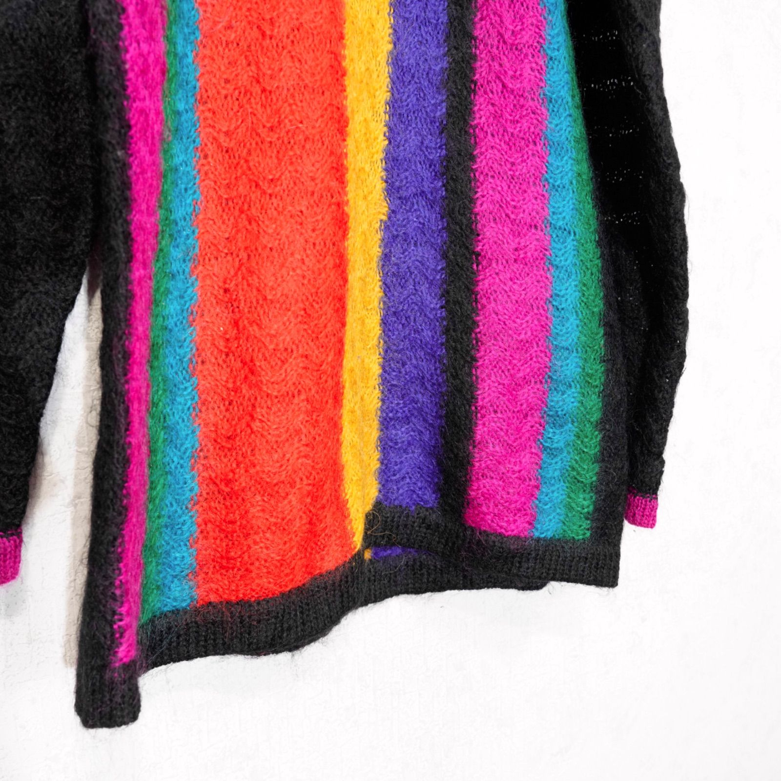 アメリカ古着カラフルデザインハイネックモヘアニット