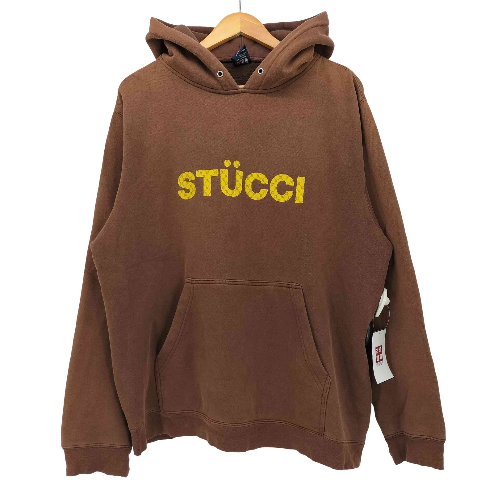 ステューシー Stussy 00S 紺タグ STUCCIプリント 裏起毛 プルオーバー 