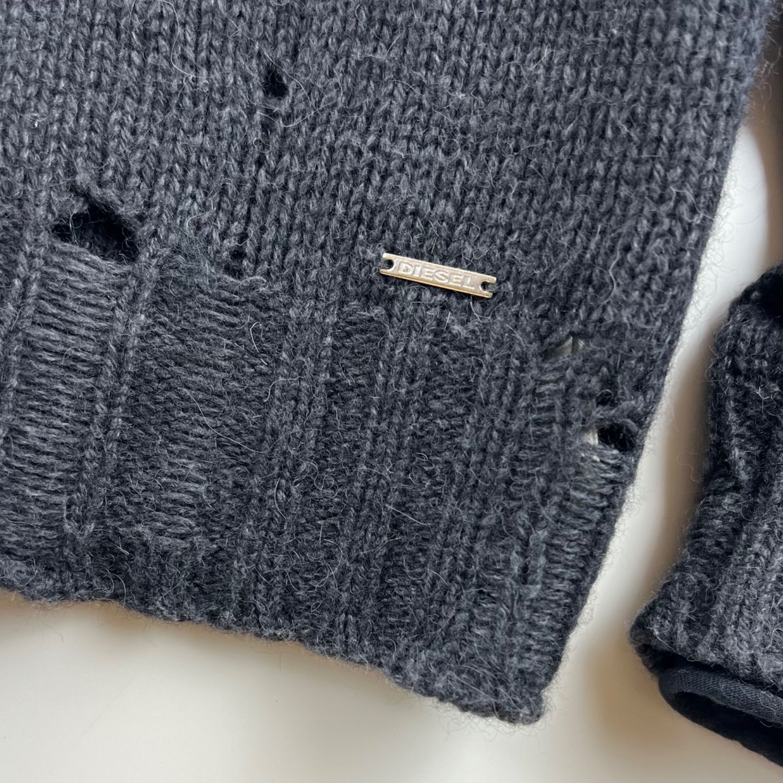 トップス archive 00s diesel Design knit DIESEL y2k style grunge knit sweater XS ディーゼル グランジニット