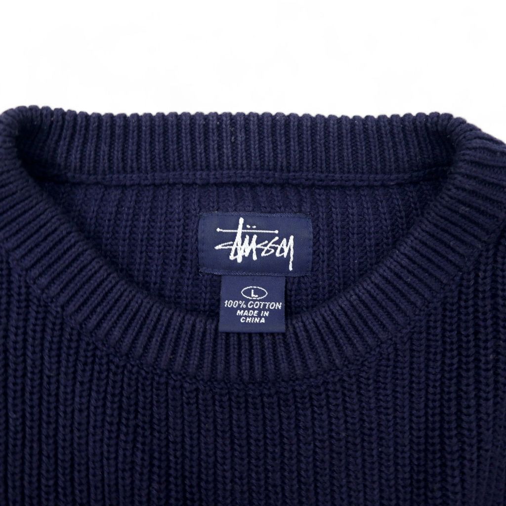 STUSSY 90年代 ミリタリー コマンド ニット セーター L ネイビー stussy 90年代 ミリタリー コマンド ニット セーター L ネイビー