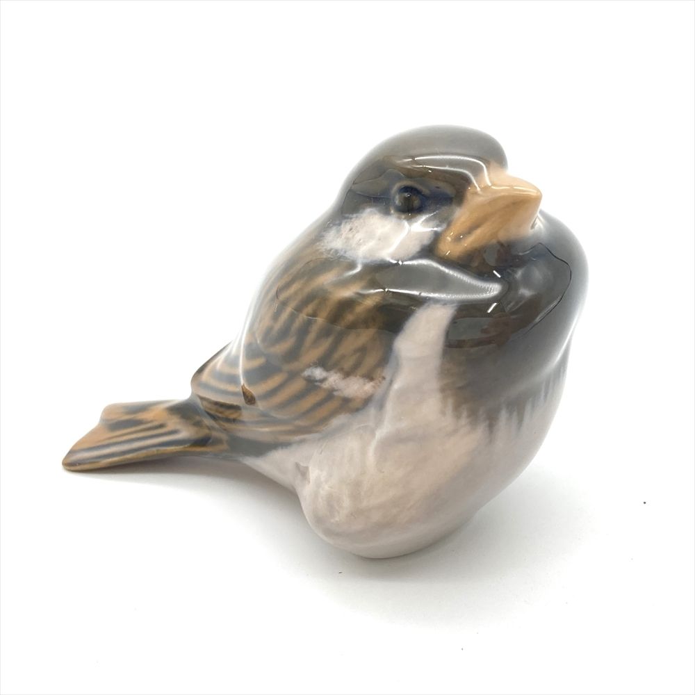 ロイヤルコペンハーゲン Royal Copenhagen 雀 フィギュリン オブジェ 置物 磁器 ブラウン スズメ 鳥