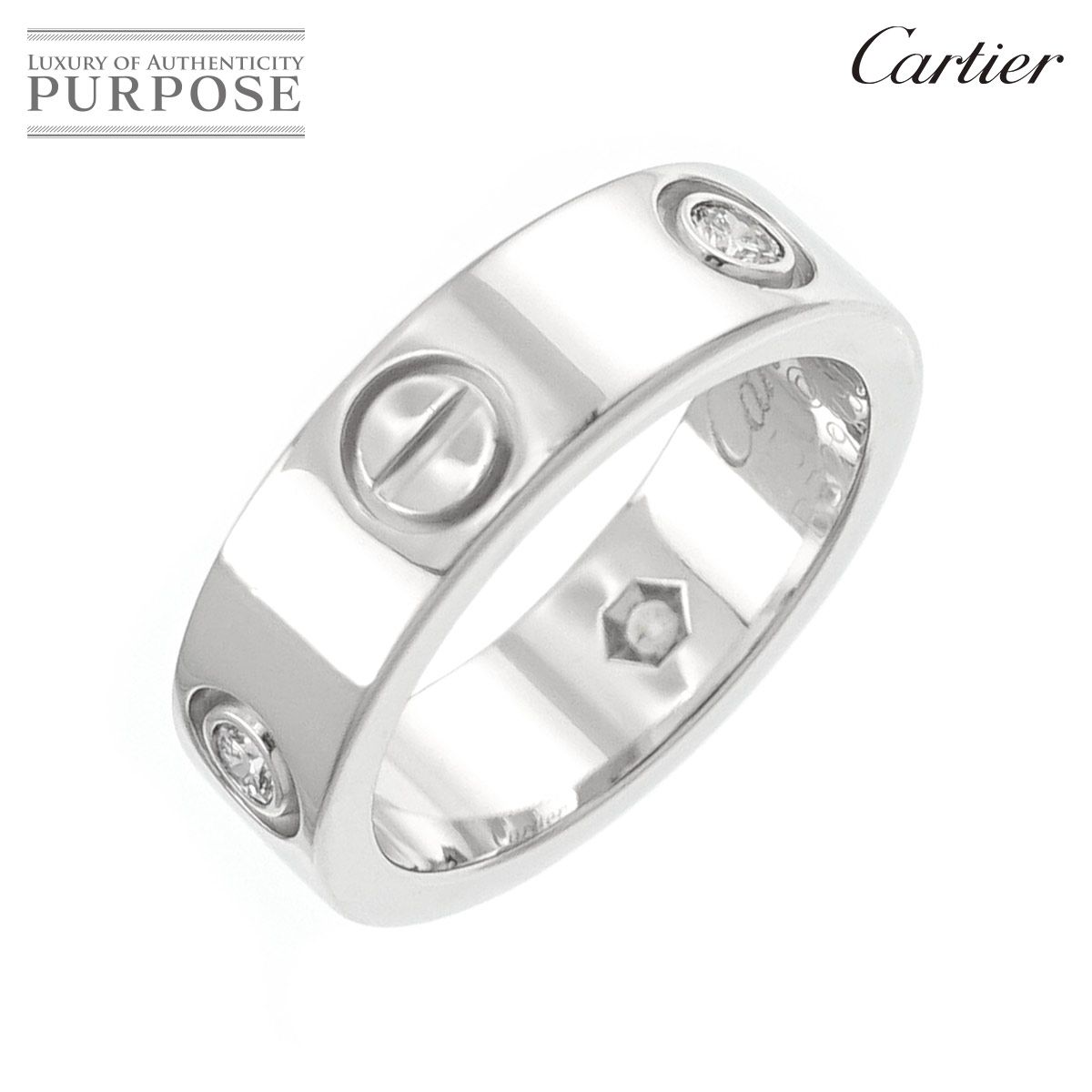 Cartier リング 750 50 AUTHENTIC CARTIER Love Band RING 18K WHITE GOLD, Size 50 (5.25) X