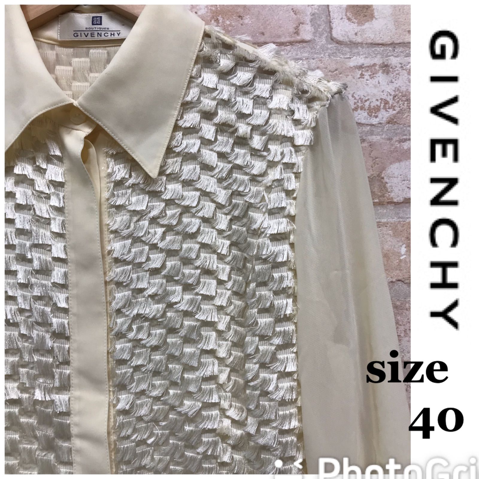 最終値下げ！ GIVENCHY ジバンシー フリンジ シアー ブラウス - メルカリ