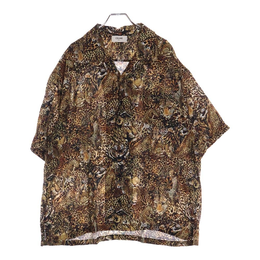 CELINE レオパード柄 半袖シャツ CELINE (セリーヌ) 22SS レオパード柄 開襟 半袖総柄シャツ