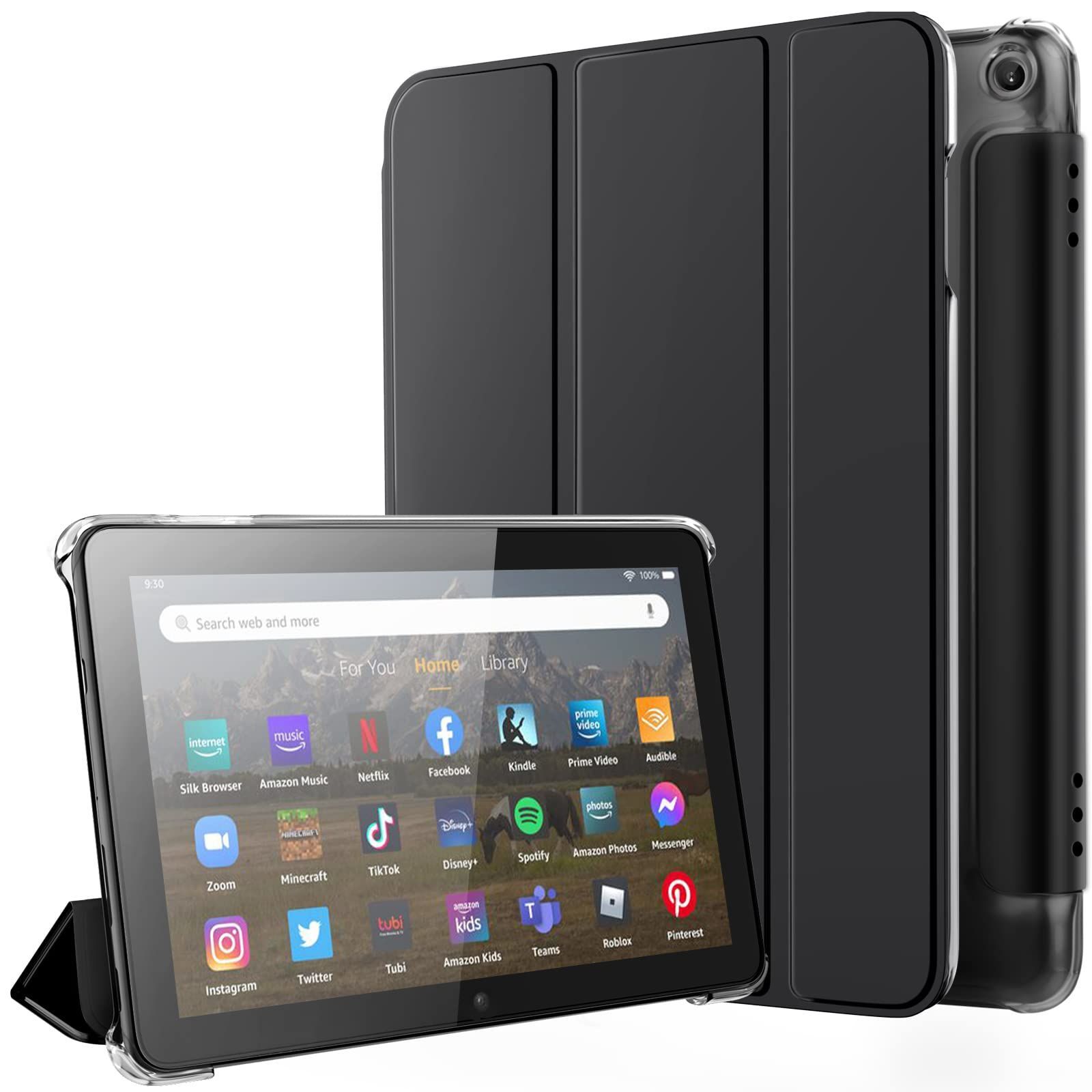 【新着商品】hd 8 ケース 2024/2022/2020 第12世代/第10世代 TiMOVO Fire HD 8/Fire HD 8 Plus カバー スタンドケース fire タブレット保護ケース オートスリープ機能 耐衝撃 傷つき防止 軽量 半透明 P