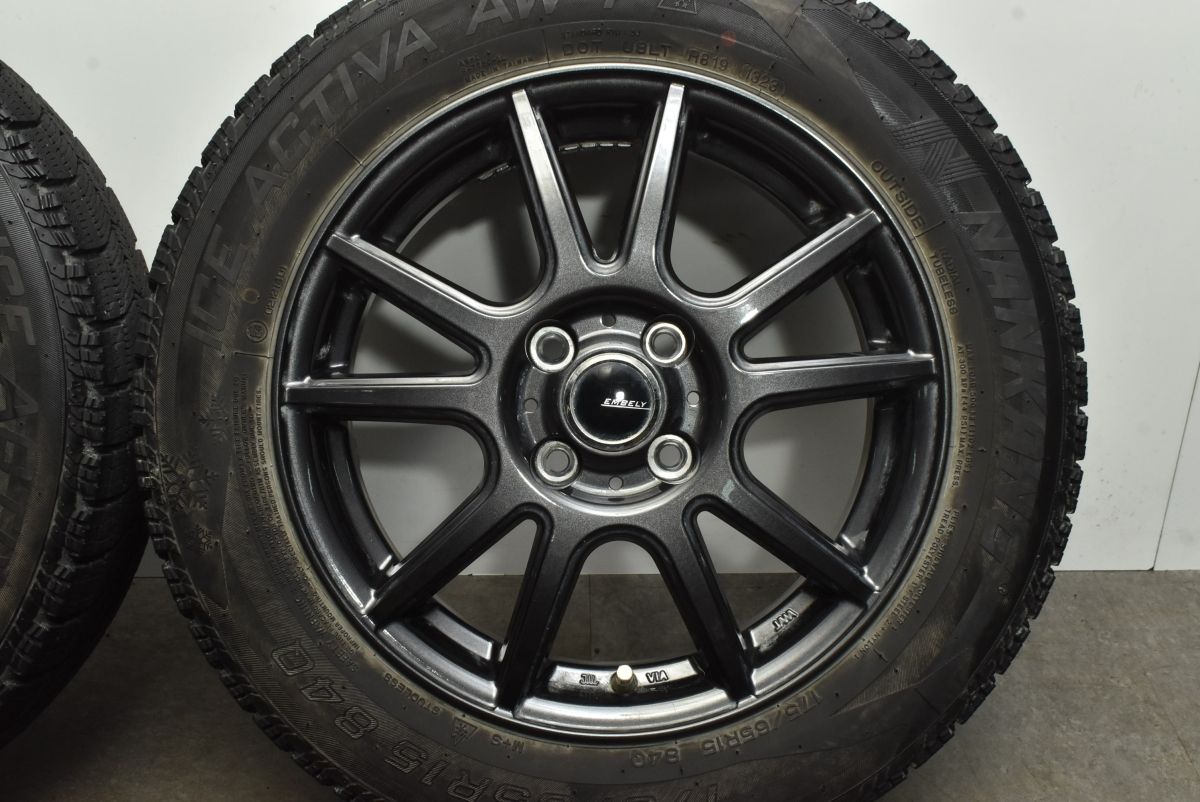 2023年製 バリ溝】EMBELY S10 15in 5.5J +42 PCD100 ナンカン アイス 