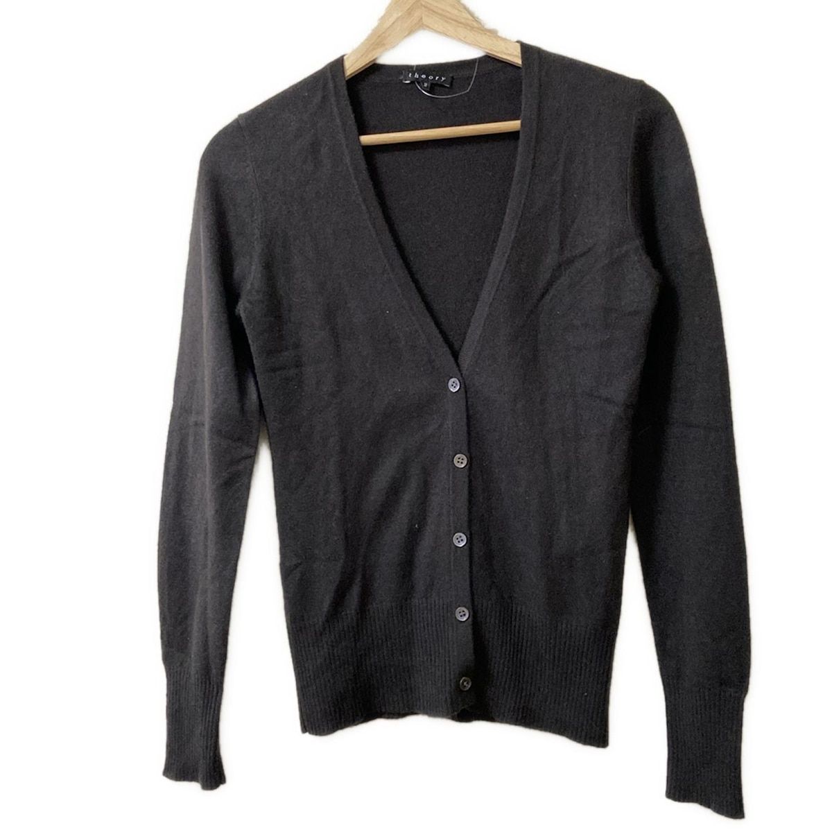 theory セオリー カーディガン サイズ2 S レディース - ダークブラウン 長袖 カシミヤ