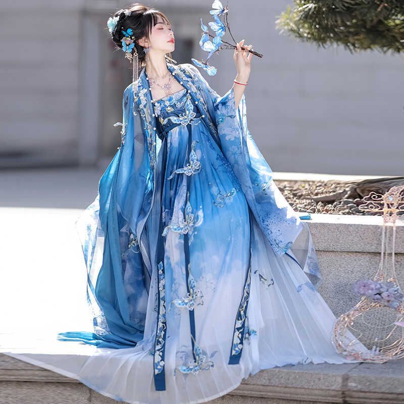 ピンクの花柄漢服 コスプレ幅広袖上衣 ロングドレス 5点セット 花のプリントM 楽天市場】ピンク 2点/3点セット ドレス 唐装漢服 漢服仙女 中国