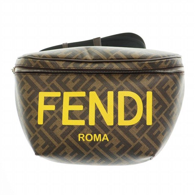 フェンディ FENDI FFロゴ ズッカ柄 クロスボディ ボディ ウエスト バッグ 7VA562 ブラウン ブランド古着ベクトル AA ▲ 250917