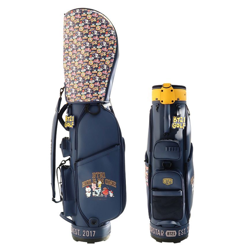 【値下げしました】BT21 GOLF ゴルフ　サブバッグネイビー　新品 BT21 ゴルフ キャディバッグ ネイビー - メルカリ