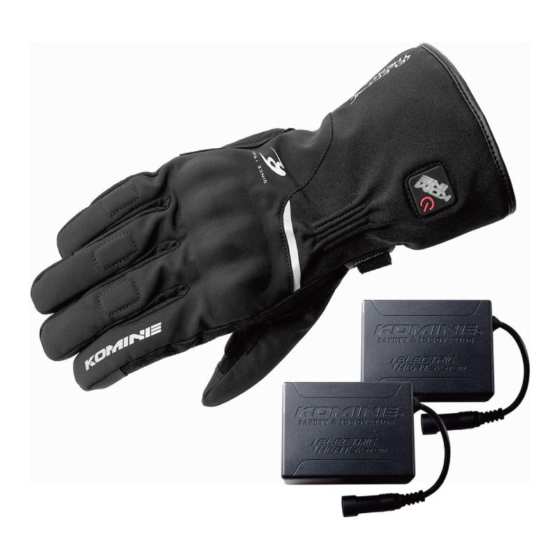 メーカー正規品 KOMINE コミネ 08-2175-BK-M 電熱グローブセット EK-2175 ブラック Mサイズ 7.4V対応 冬用ライディング