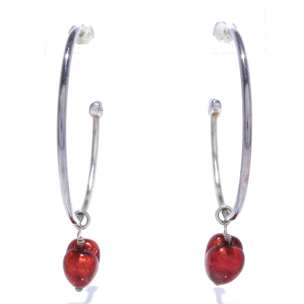 STAR JEWELRY スタージュエリー ピアス - シルバー×レッド ハート