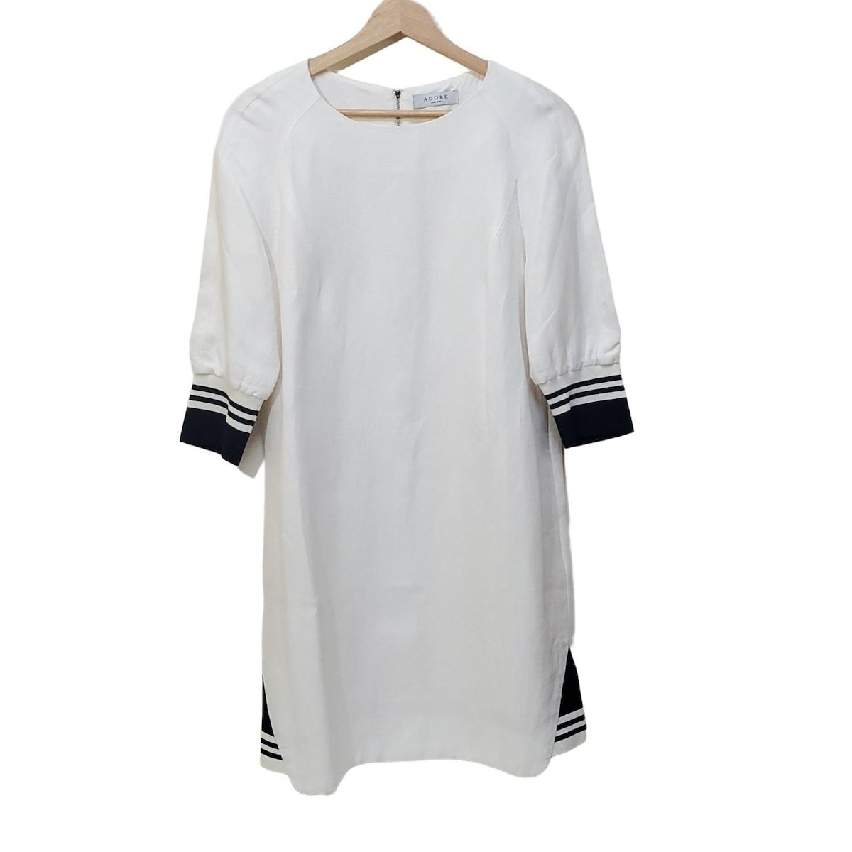 美品 アドーア クリアコットンワンピース38 ベージュ ADORE アドーア 美品ワンピース 美品 アドーア クリアコットン