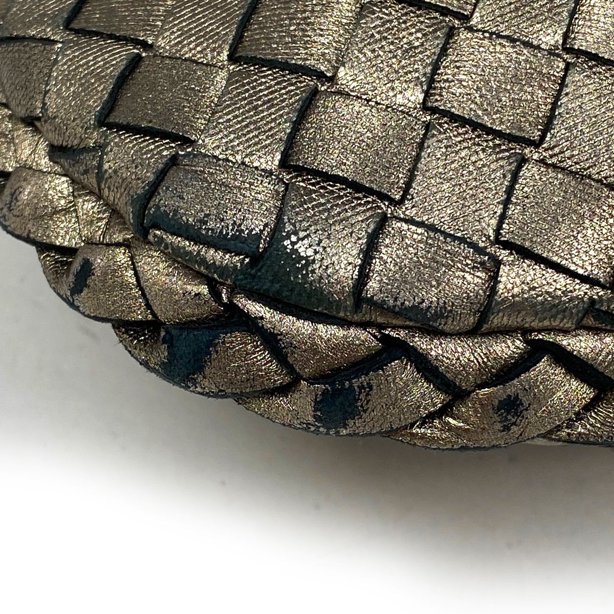 ボッテガヴェネタ BOTTEGAVENETA イントレチャート ショルダーバッグ ワンショルダー 編み込み メッシュ ナッパ ショルダーバッグ レザー  ブロンズ 115653 レディース 【中古】