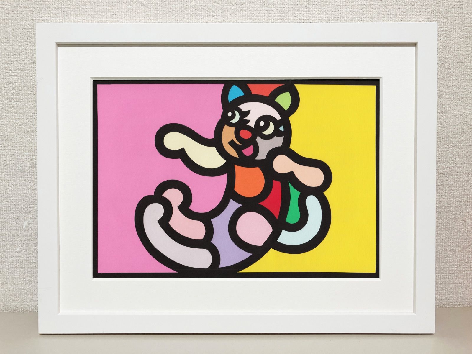 A4サイズ 175-1 Cat Alphabet - J” 2025 Original art work on paper cutting with collage by CHOP POP ◆ UVカットアクリルフレーム付き◆ Pop Art