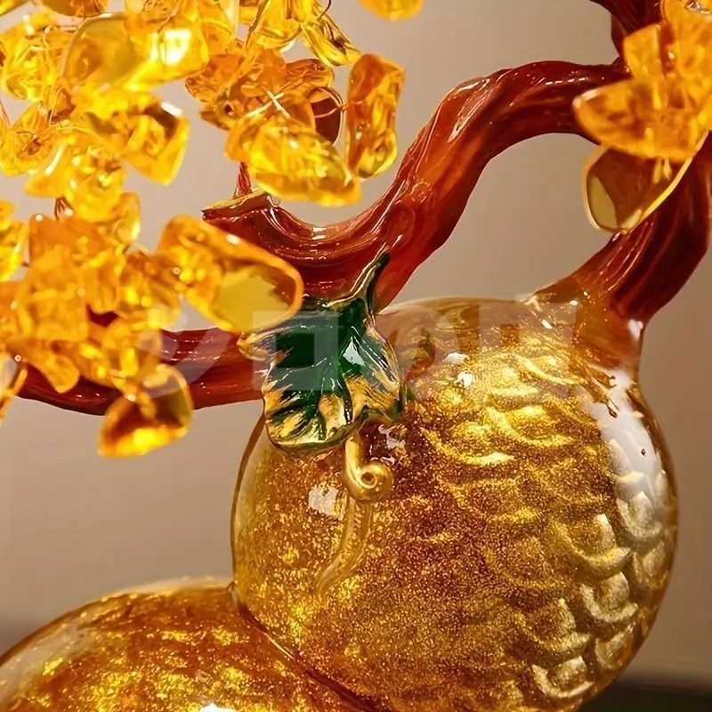 金のなる木 瓢箪 黄金木 クリスタルツリーゴールド 金 黄金 招財木 ひょうたん 福 開運 風水 幸運 健康 運気向上 繁栄 伝統的 金運 財運 商売 盛 厄除け 幸福 NEXPOTALLINN_EU