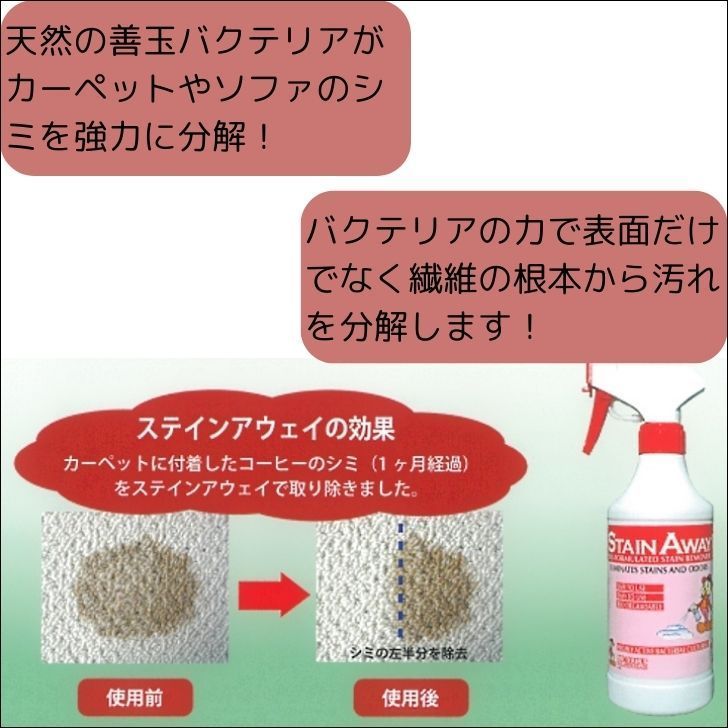 ステインアウェイ500mlスプレー カーペット布ソファー用シミ取り洗剤