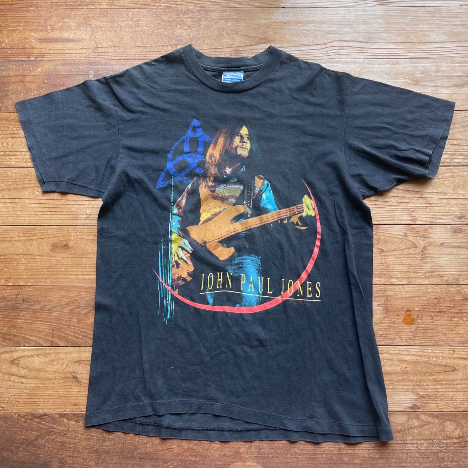 90's USA製 Led Zeppelin John Paul Jones バンT ブラック レッド