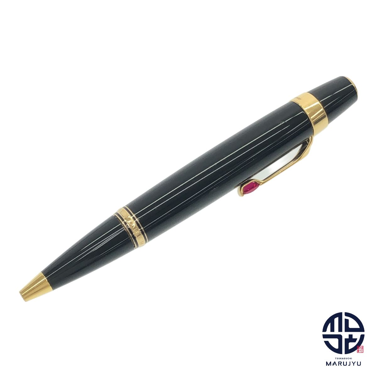 MONTBLANC モンブラン ボエム PIX レッドジェムストーン ホワイトスター ツイスト式 ボールペン ブラック ゴールド 筆記具