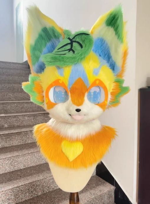 着ぐるみヘッド キツネ NO.210 オレンジ色 全頭ヘッド ケモノ ファースーツ ぬいぐるみ コスプレ コスチューム kigurumi