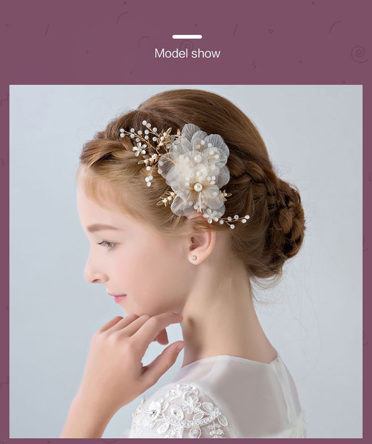 ヘアアクセサリー ヘアクリップ パール キッズ 髪飾り ヘッド