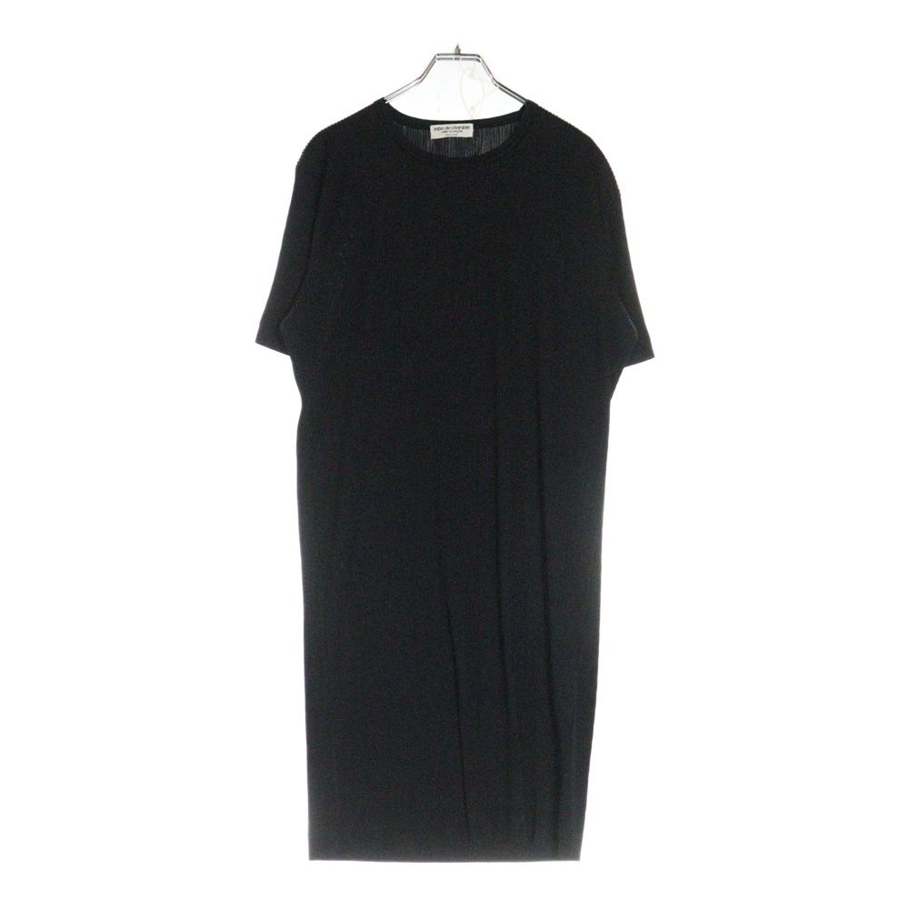 robe de chambre COMME des GARCONS ローブドシャンブル コムデギャルソン 91SS ストライプ クルーネック 半袖ワンピース ドレス ブラック RT-110430 AD1990