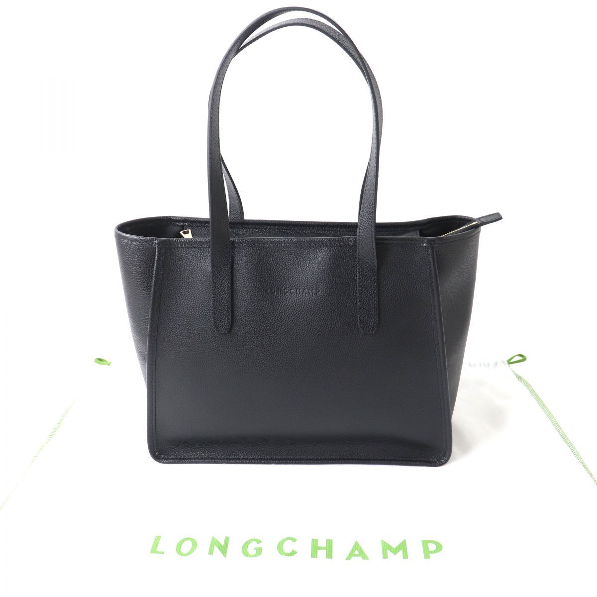 極美△LONGCHAMP ロンシャン ルフローネ オールレザー ショルダー 