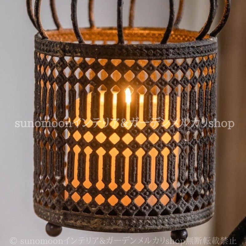 鳥かご風 キャンドル ホルダー ヴィンテージ調 アンティーク調 クラシック レトロ調 おしゃれ かわいい インテリア 北欧 ロウソク 蝋燭 スタンド 燭台 白 ホワイト 黒 ブラック NEXPOTALLINN_EU