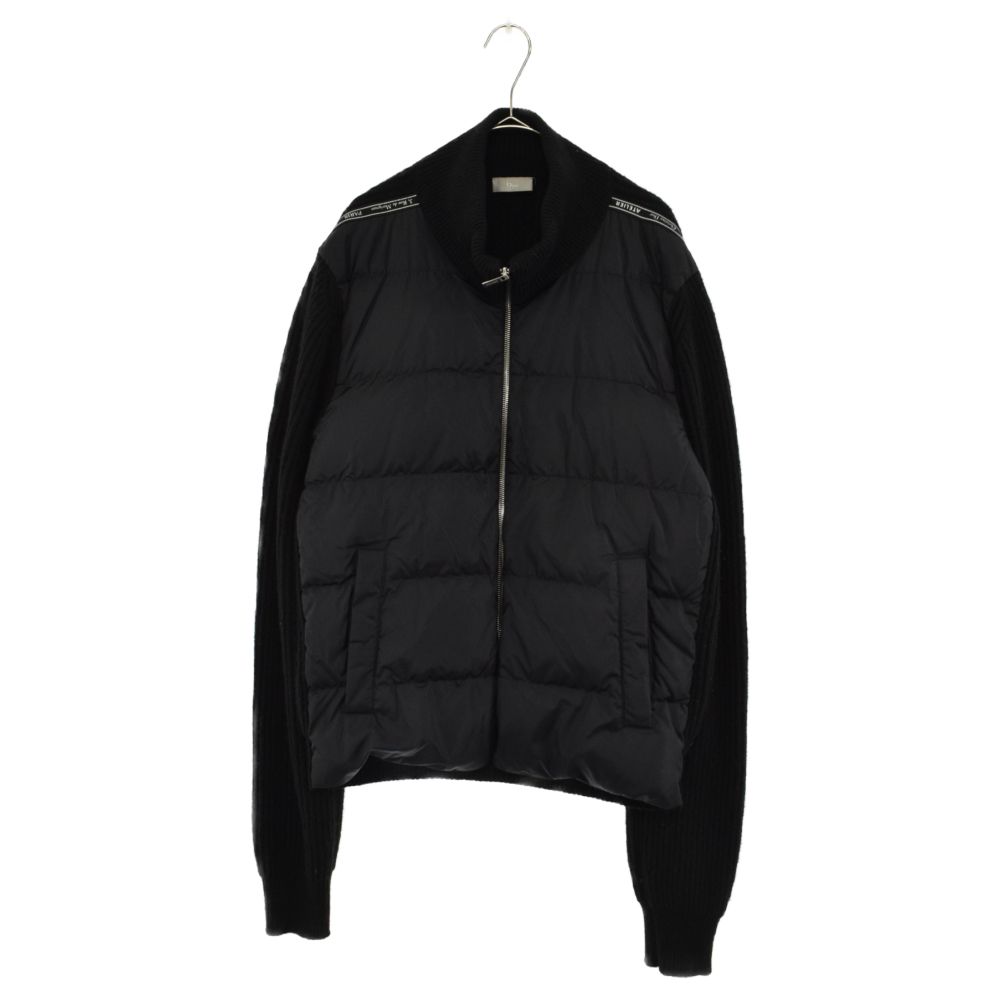 Dior HOMME (ディオールオム) ATELIER ZIP UP KNIT DOWN JACKET 963M224ZT918 アトリエ 切替  ニットダウンジャケット ブラック - メルカリ