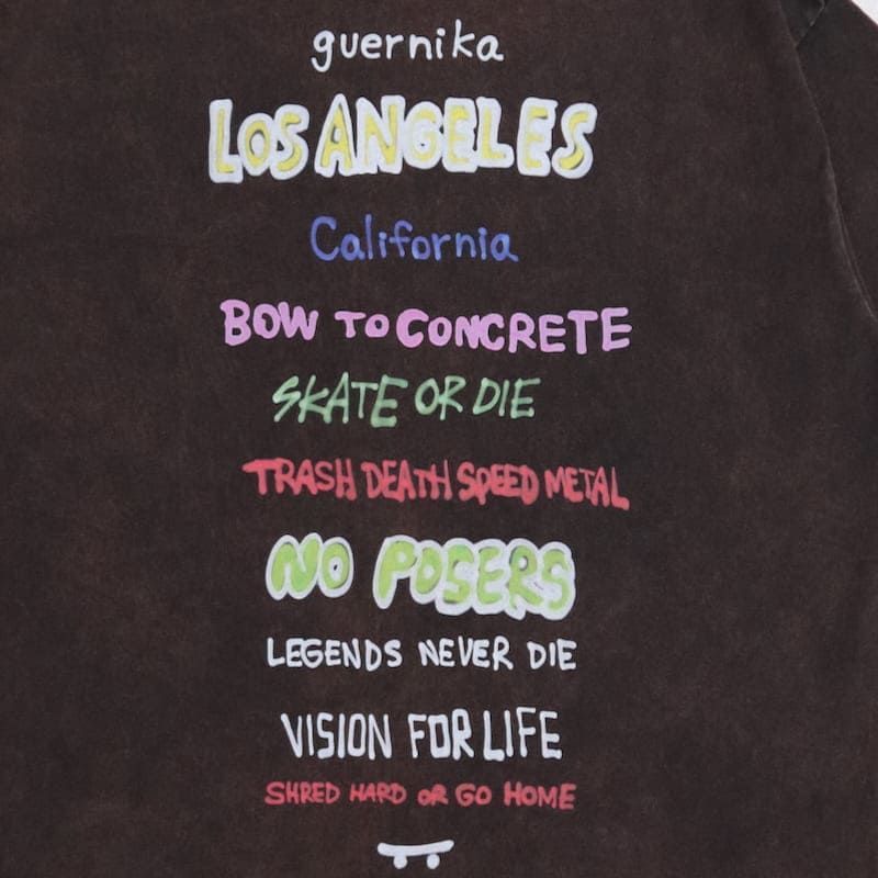 新品 メンズ vision street wear ヴィジョン guernika ゲルニカ コラボ 半袖 Tシャツ 半袖Tシャツ ティーシャツ オバケ お化け ゴースト スケーター イラスト プリント ウォッシュ加工 オーバーサイズ ユニセックス レディース