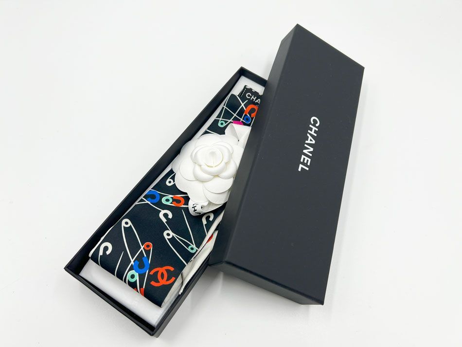 CHANEL シャネル ヘアバンド ツイリー スカーフ リボン バンドー  