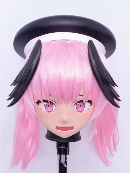 全頭マスク カツラ付き NO.1072 フルマスク ドール ヘッドロリータ人形 コスプレ マスク 仮装 着ぐるみ コスチューム 二次元