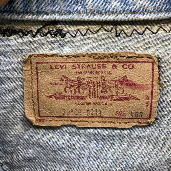 中古】LEVI'S 80-90s 70506-0214 レザーパッチリメイク トラッカー