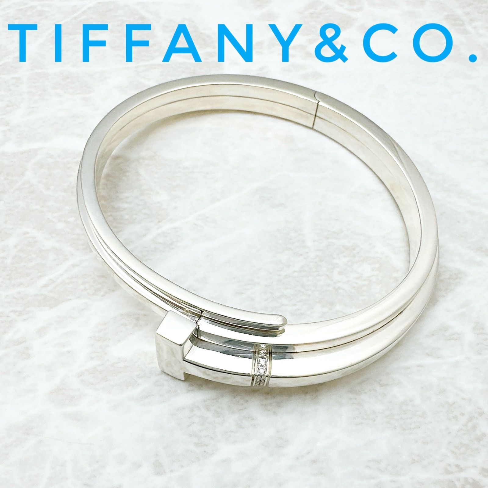 ティファニー ブレスレット ダイヤ Tスクエアラップ バングル シルバー TIFFANY&Co. TIFFANY & Co. ティファニー Tスクエア ラップ