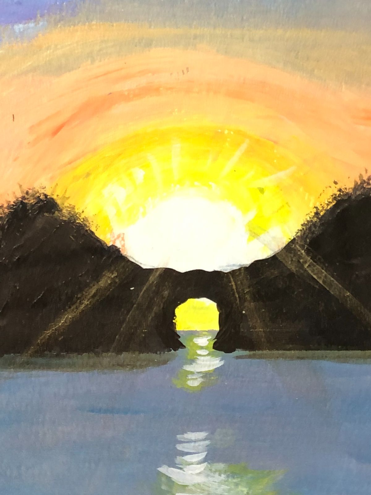 絵画「円月島の夕日」アクリル絵/新品額縁 絵画「円月島の夕日」アクリル絵/新品額縁 - メルカリ