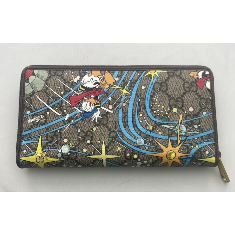 ☆E341 グッチ ディズニー ドナルドダックコラボ ラウンドファスナー長  