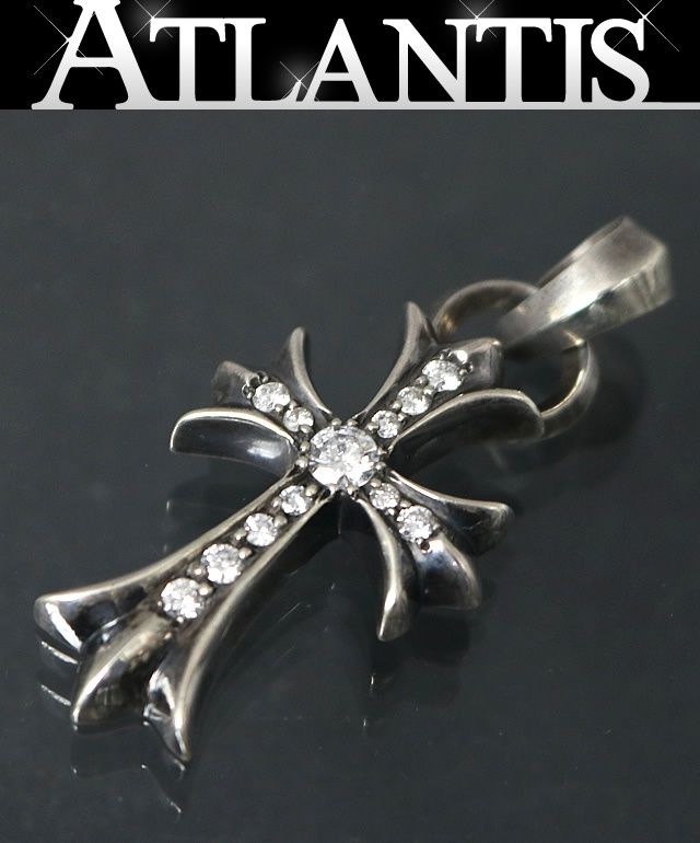 CHROME HEARTS 銀座店 クロムハーツ スモールクロス ウィズベイル アフター パヴェダイヤ ペンダント シルバー SV925 98261