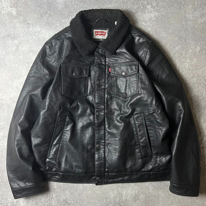 Levis 70506 タイプ フェイク レザー ボア ジャケット XL / リーバイス 