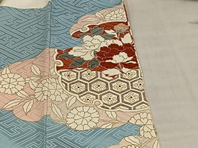 平和屋着物□豪華振袖 駒刺繍 雪輪草花文 金彩 正絹 逸品