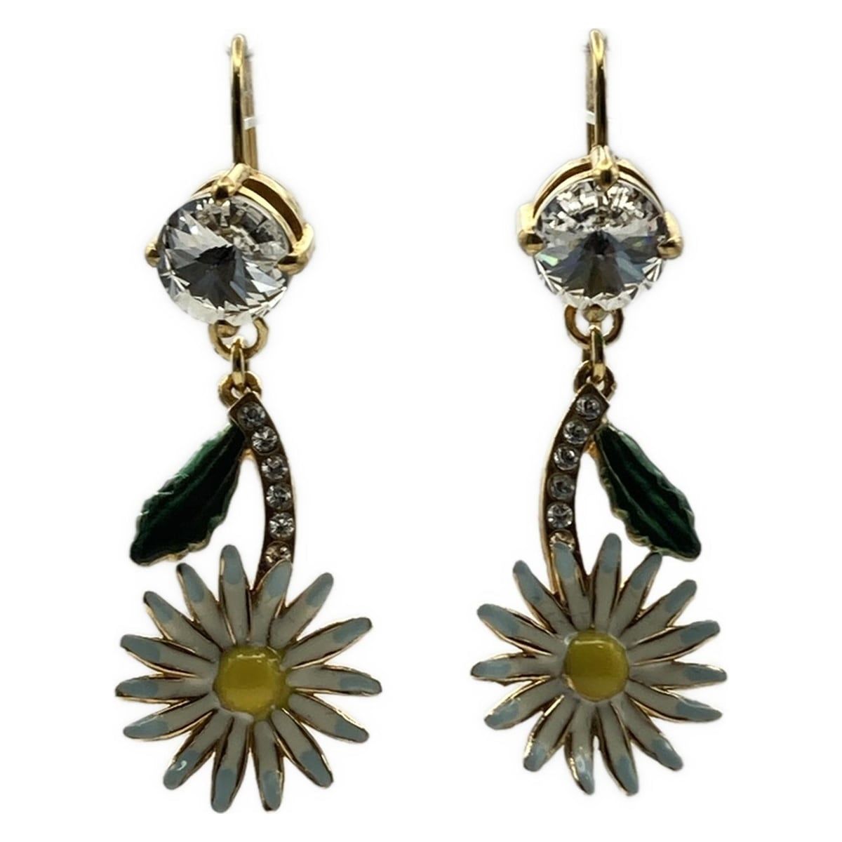 miumiu ミュウミュウ ピアス - ゴールド×アイボリー×マルチ フラワー 花