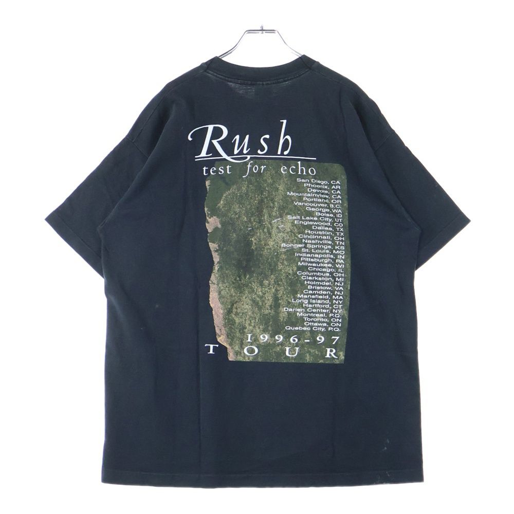 VINTAGE ヴィンテージ 90s RUSH TEST FOR ECHO 96-97 ラッシュ ツアー 半袖Tシャツ カットソー ブラック