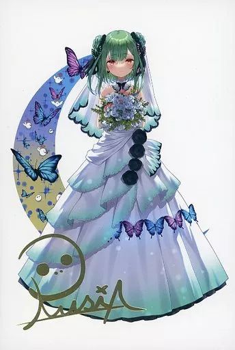 中古】ポストカード 潤羽るしあ 箔押し複製サイン入りやすゆき